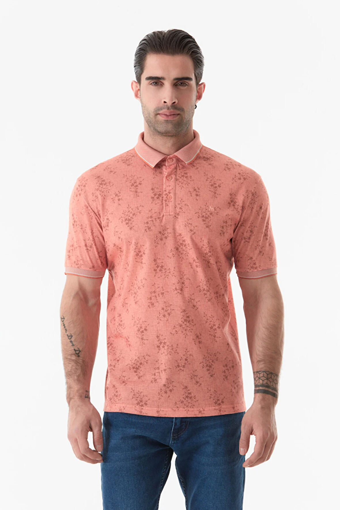 Baskılı Polo Yaka Tişört