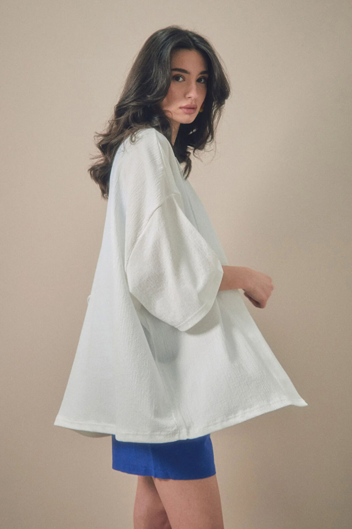 Basic Bürümcük Kumaş Şal Yaka Kimono