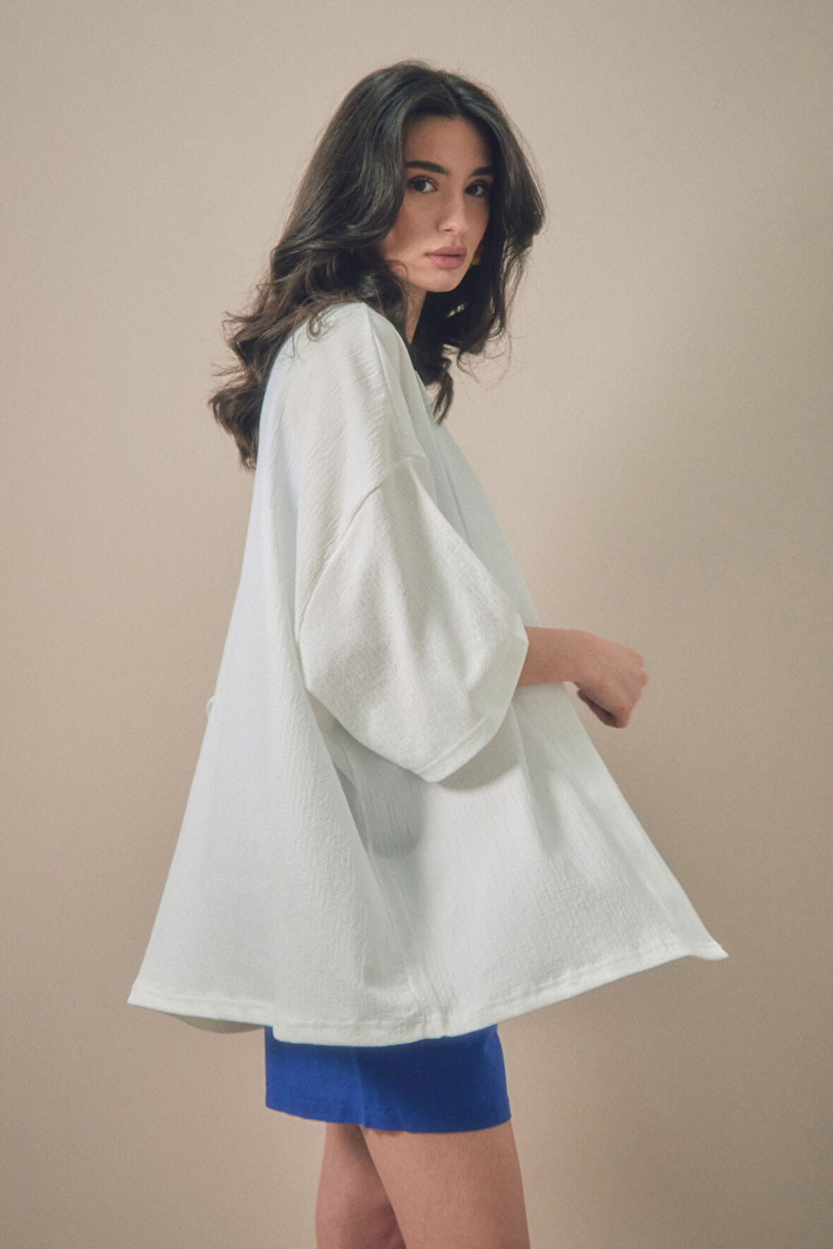 Basic Bürümcük Kumaş Şal Yaka Kimono