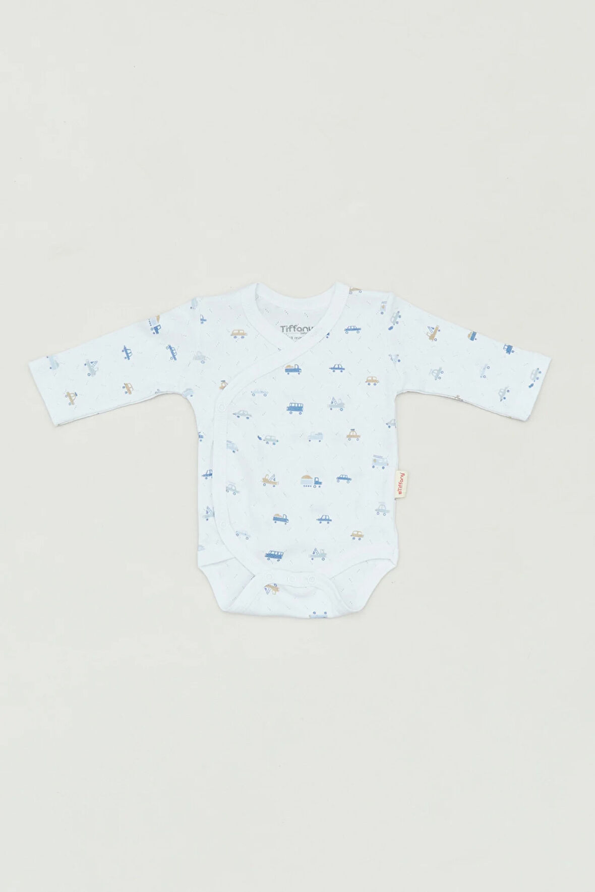 Kruvaze Yaka Baskılı Erkek Çocuk Body