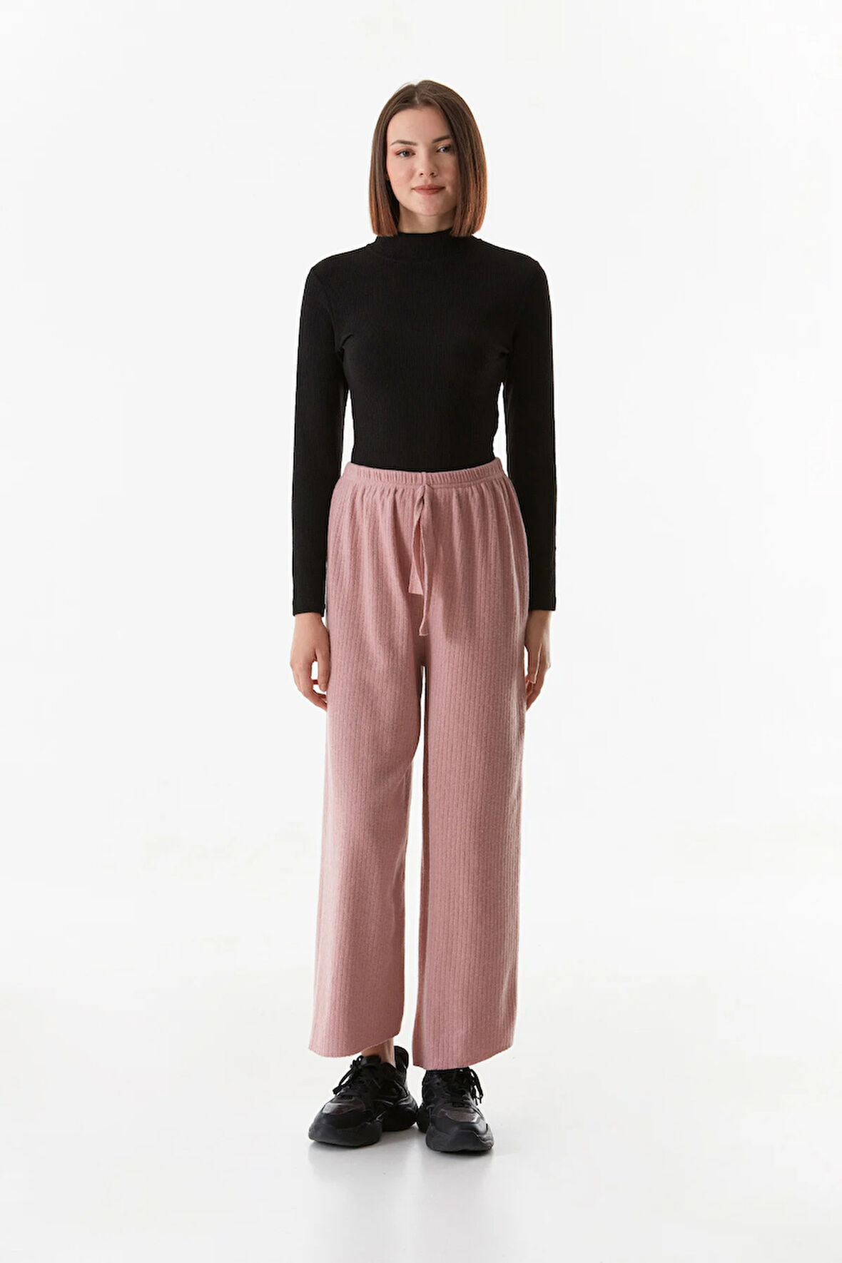 Basic Fitilli Beli Lastikli Pantolon