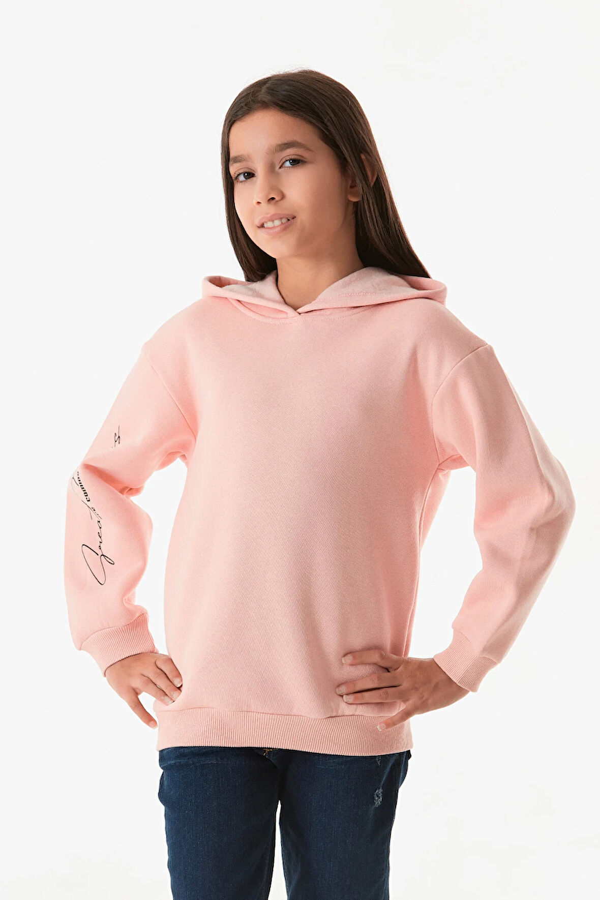 Kapüşonlu Kız Çocuk Sweatshirt