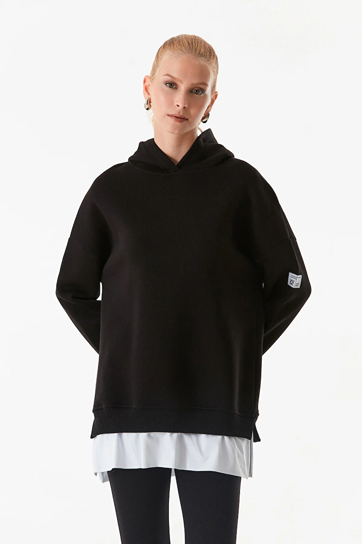 3 İplik Basic Kapüşonlu Oversize Sweatshirt
