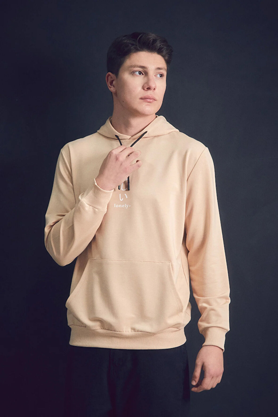 Baskılı Kapüşonlu Kanguru Cepli Sweatshirt