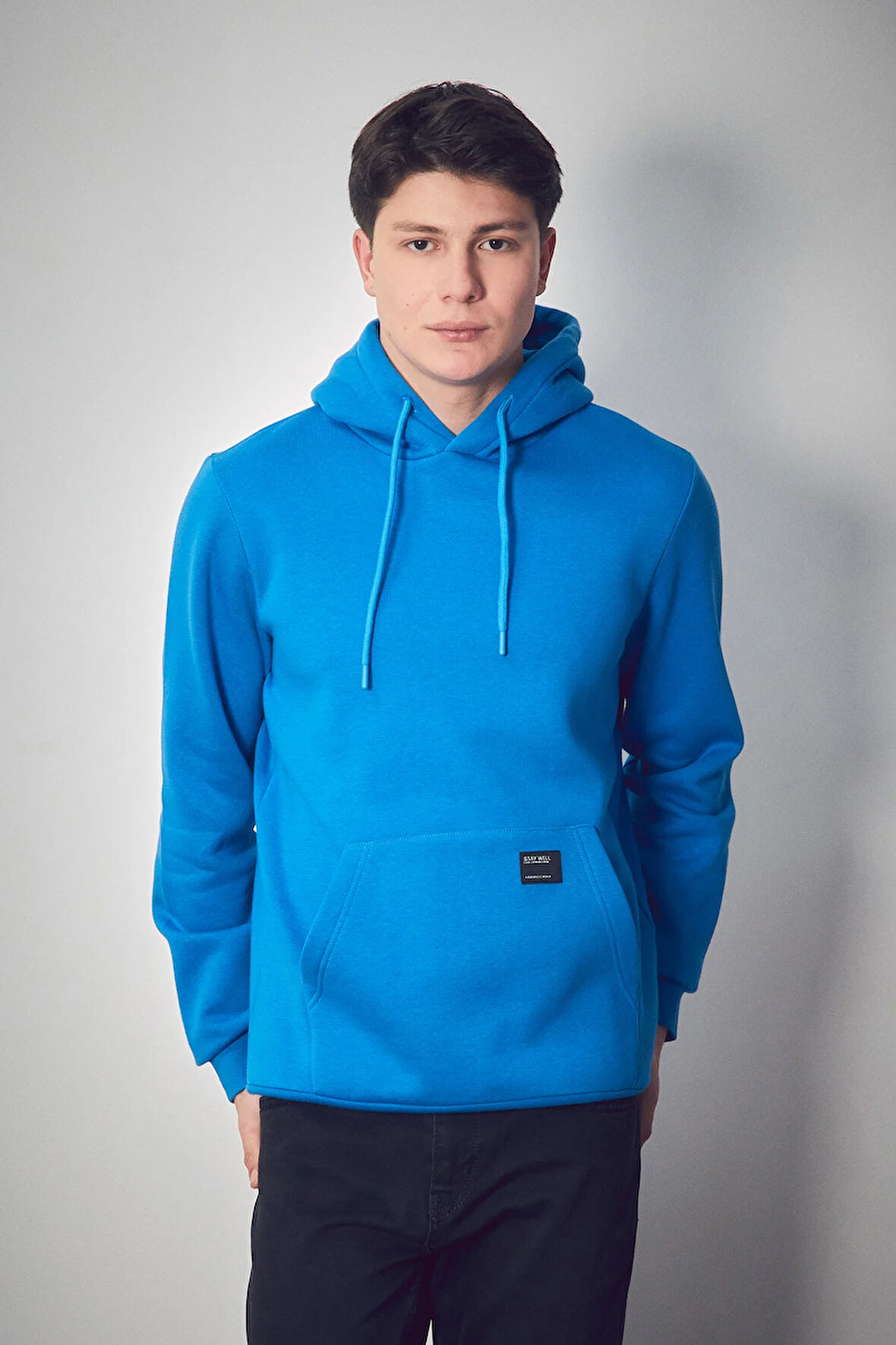 3 İplik Basic Kanguru Cepli Kapüşonlu Sweatshirt Hoodie