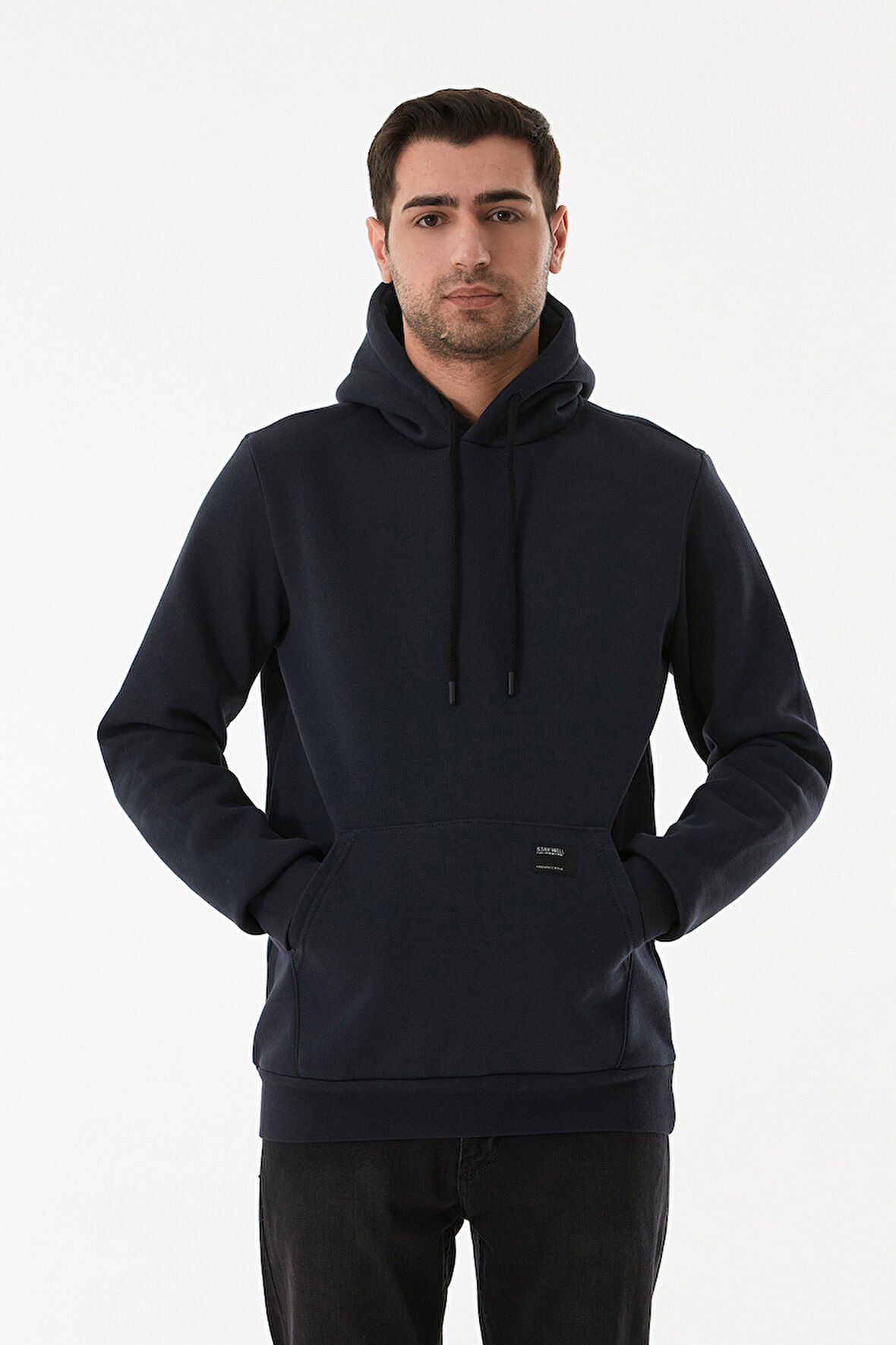 3 İplik Basic Kanguru Cepli Kapüşonlu Sweatshirt Hoodie
