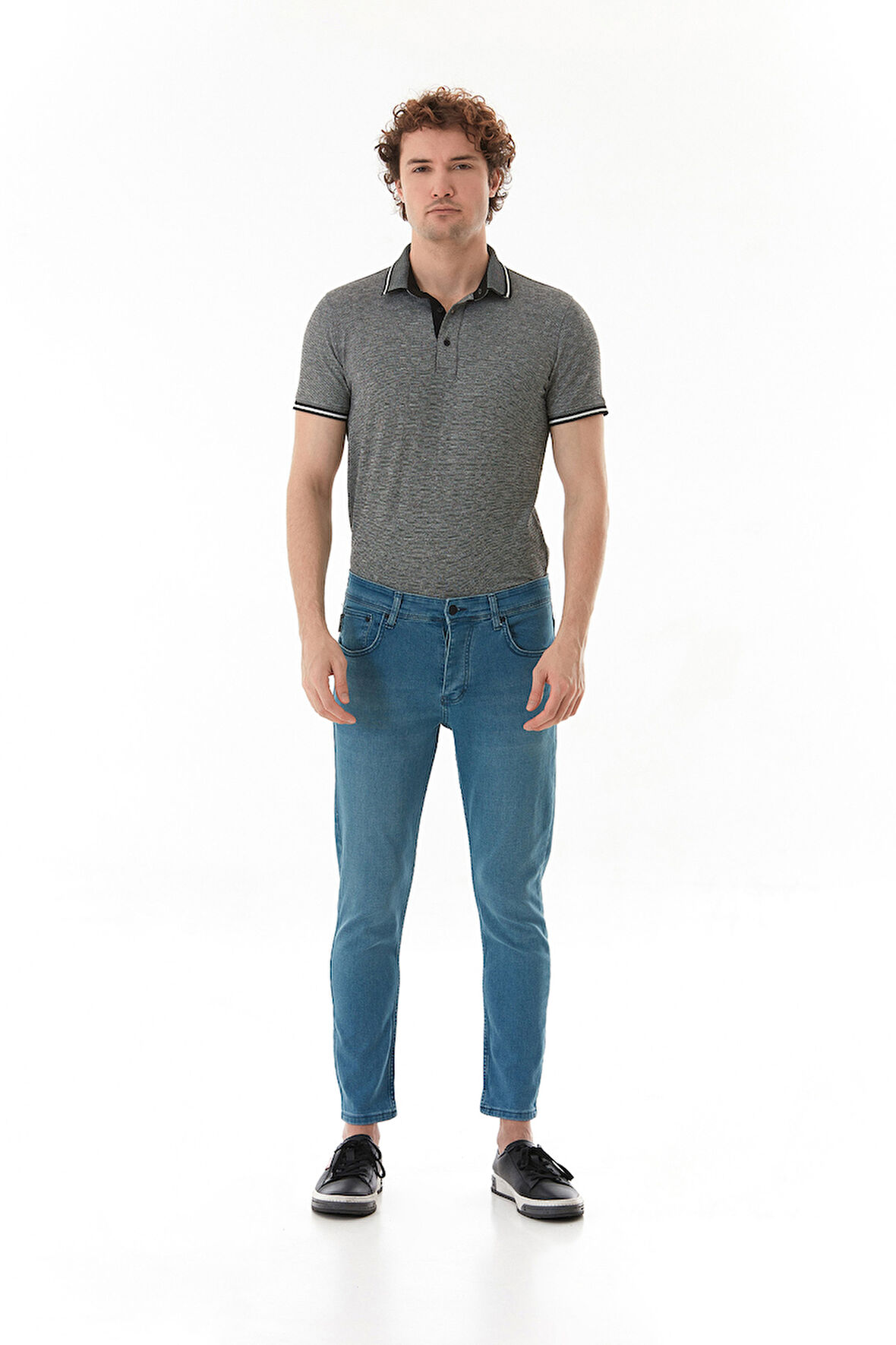 Fermuarlı Slim Fit Jean Pantolon