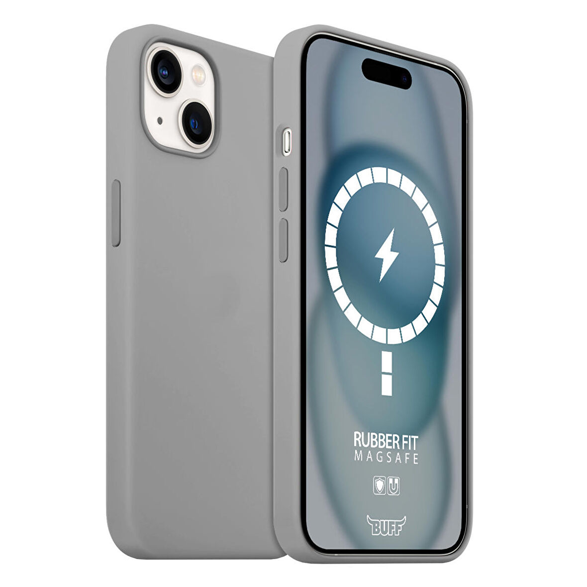 Buff iPhone 15 Magsafe Rubber Fit Gray
