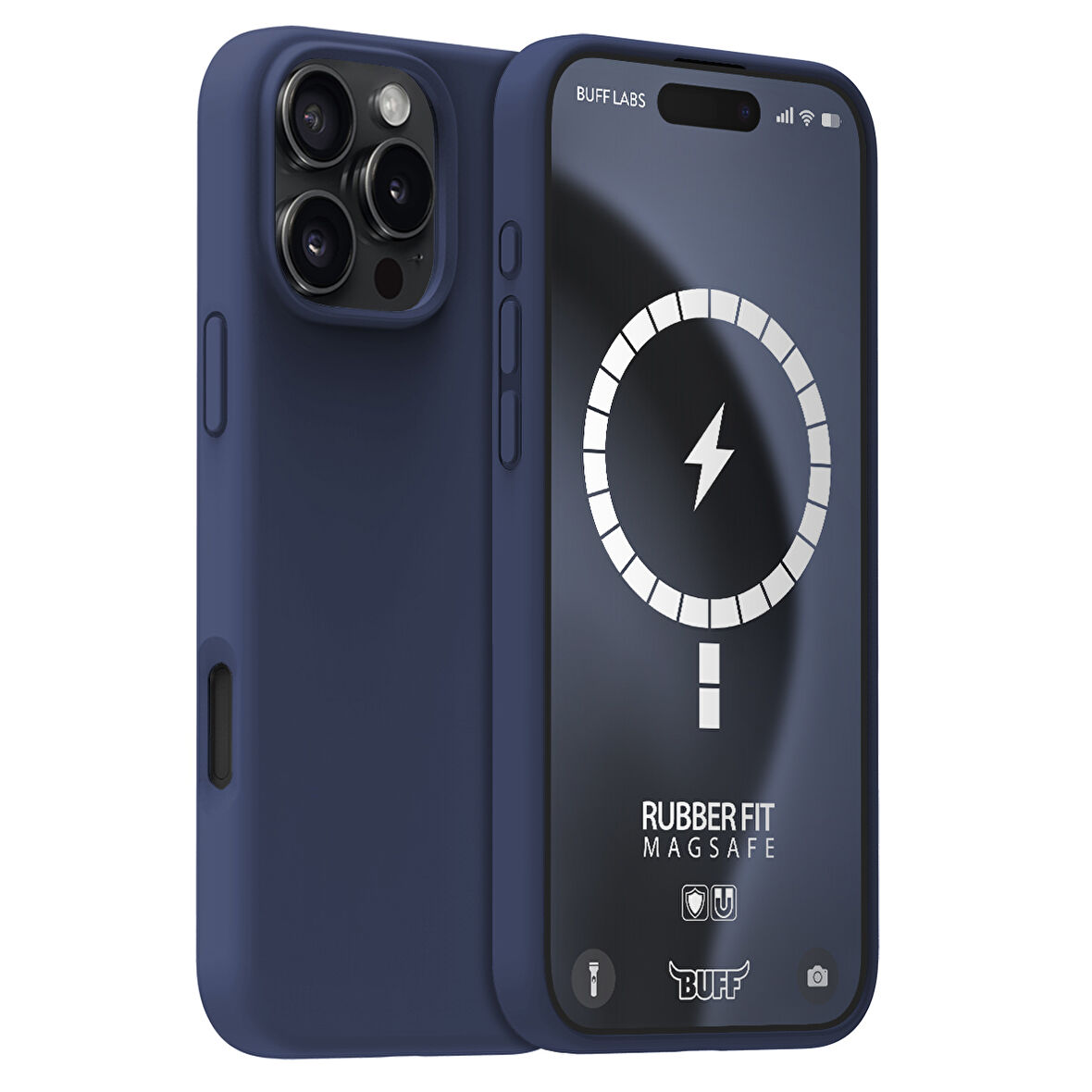 Buff iPhone 16 Pro Magsafe Rubber Fit Silikon Kılıf Storm Blue