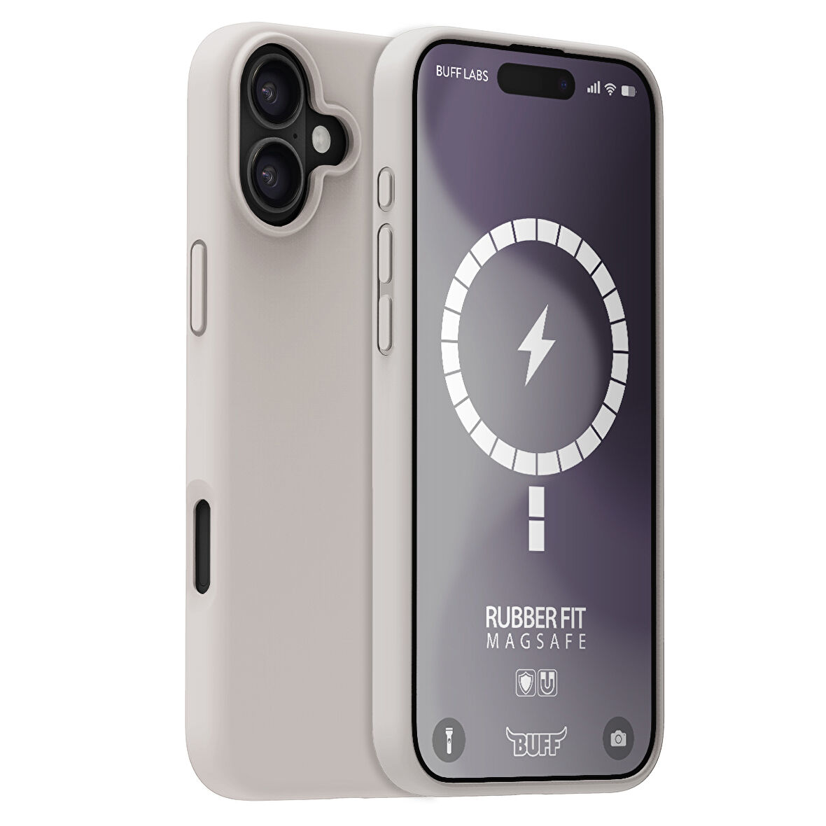 Buff iPhone 16 Plus Magsafe Rubber Fit Silikon Kılıf Stone Gray