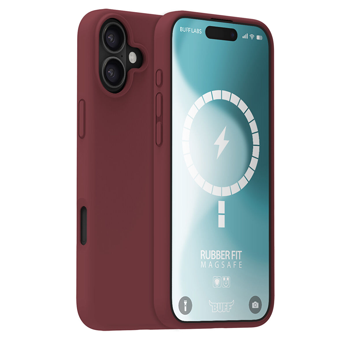 Buff iPhone 16 Magsafe Rubber Fit Silikon Kılıf Plum