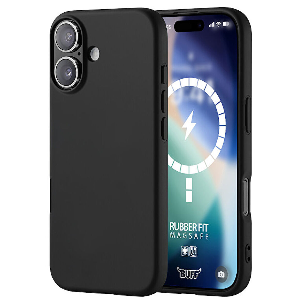 Buff iPhone 17 MagSafe Rubber Fit Silikon Kılıf - Siyah