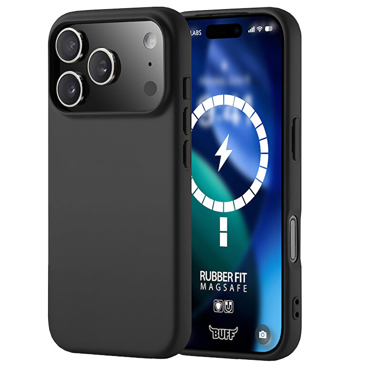 Buff iPhone 17 Pro Max MagSafe Rubber Fit Silikon Kılıf - Siyah