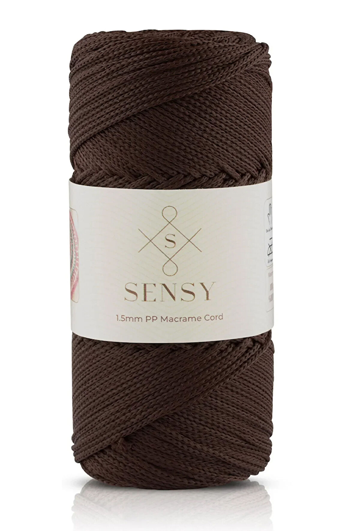 1.5 Mm - 100 gr Polyester Makrome Ipi Kahverengi 150 M Polyester Makrome Ip Supla Ip Ve Çanta Ipi