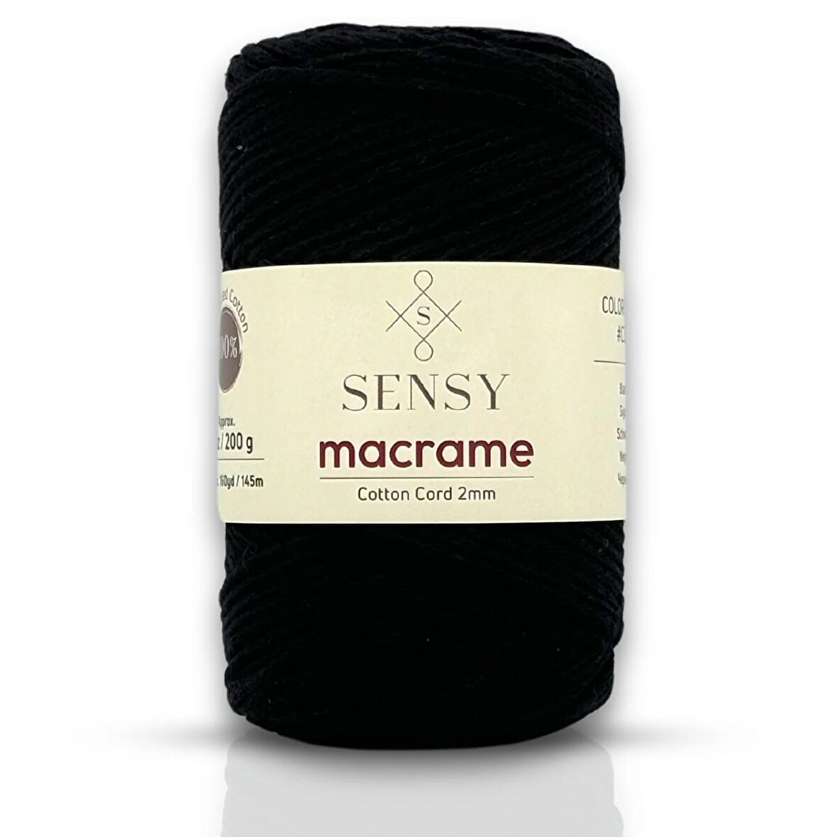 Sensy Koton Pamuk Makrome İpi 2mm Cotton Zincir Makrome Çanta İpi Supla İpi Koton İp