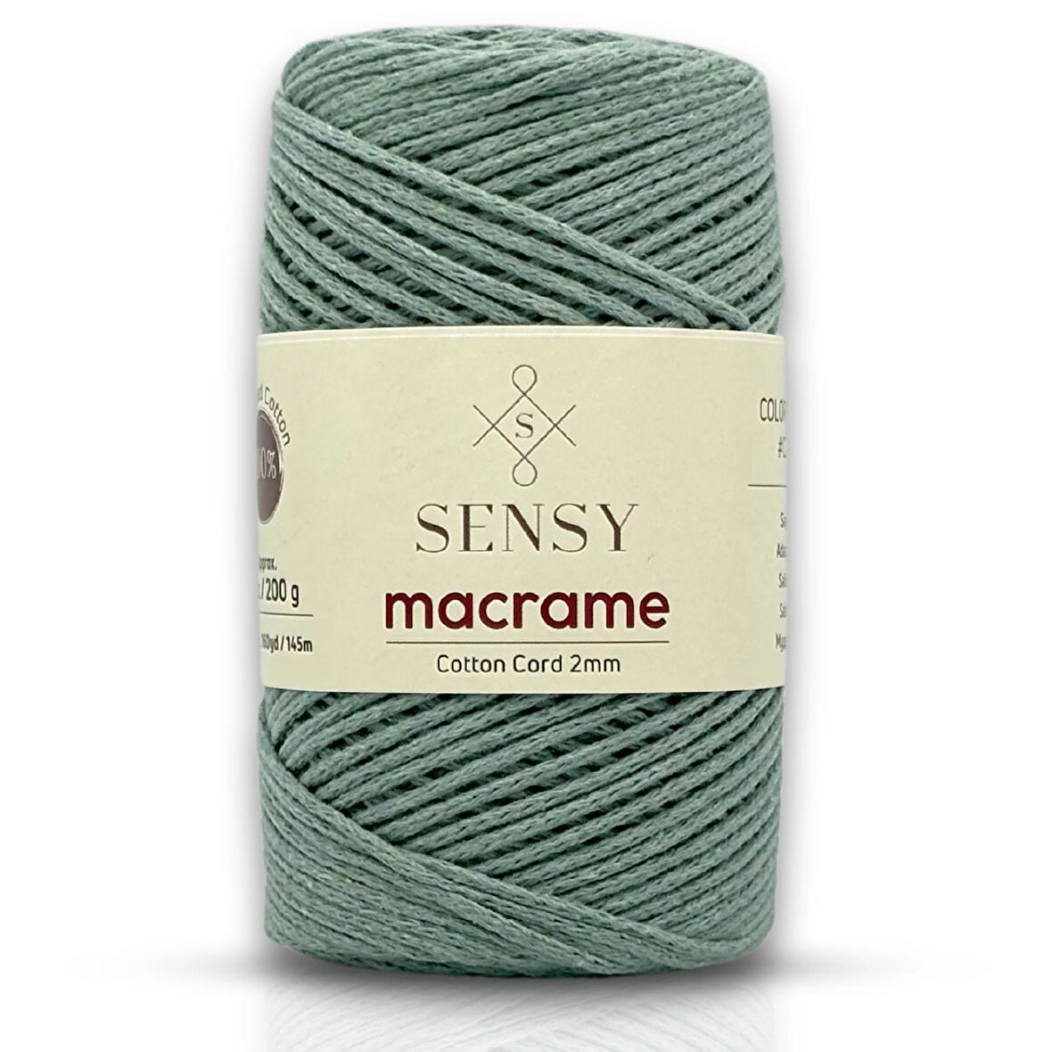 Sensy Koton Pamuk Makrome İpi 2mm Cotton Zincir Makrome Çanta İpi Supla İpi Koton İp Ada Çayı