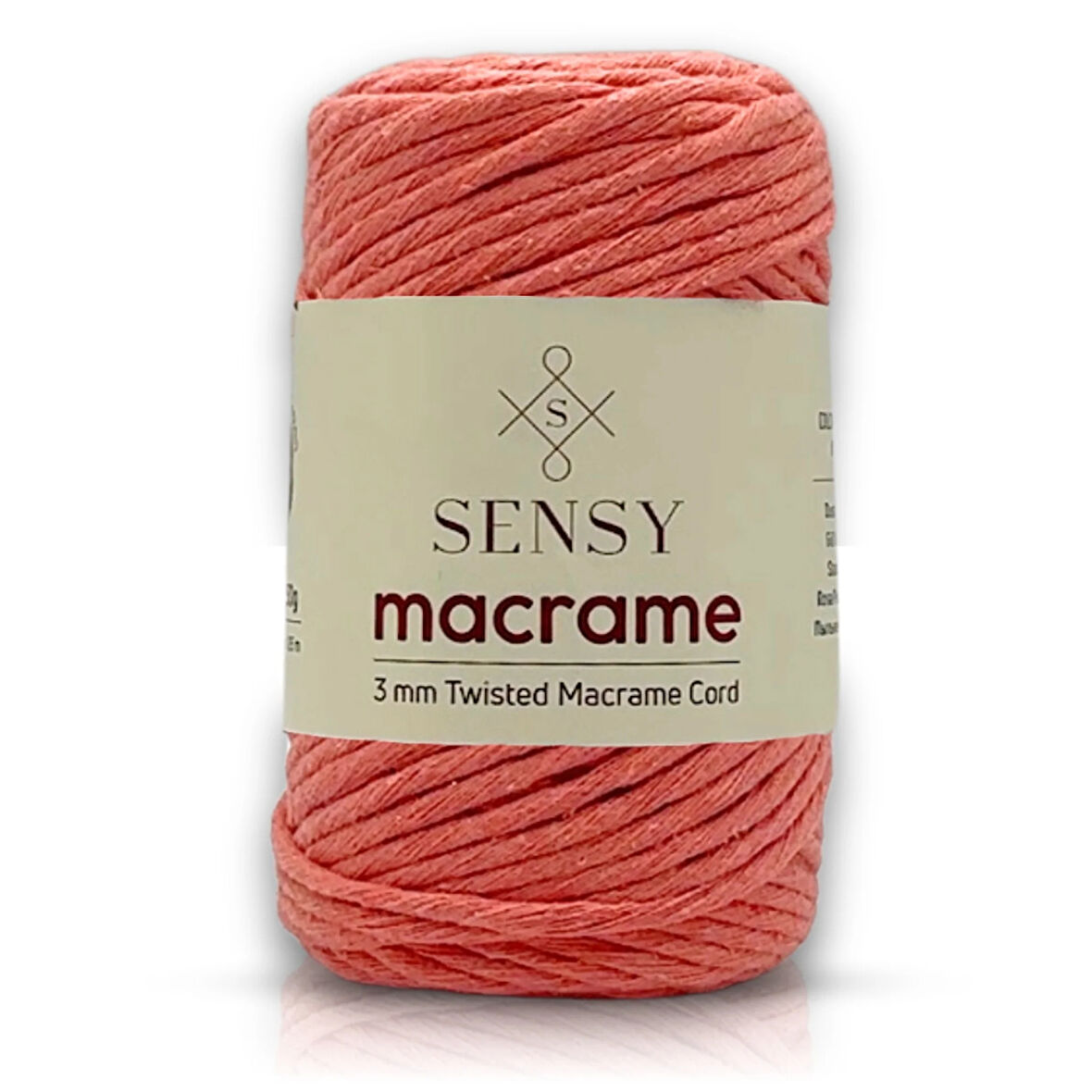 Tek Büküm Taranan Makrome Ipi Makrame 3mm Taranabilir Pamuk Makrome İpi Somon