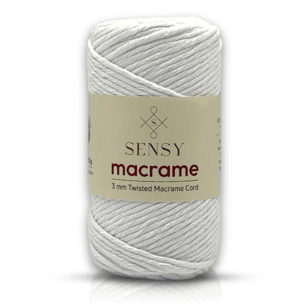 Tek Büküm Taranan Makrome Ipi Makrame 3mm Taranabilir Pamuk Makrome İpi Beyaz