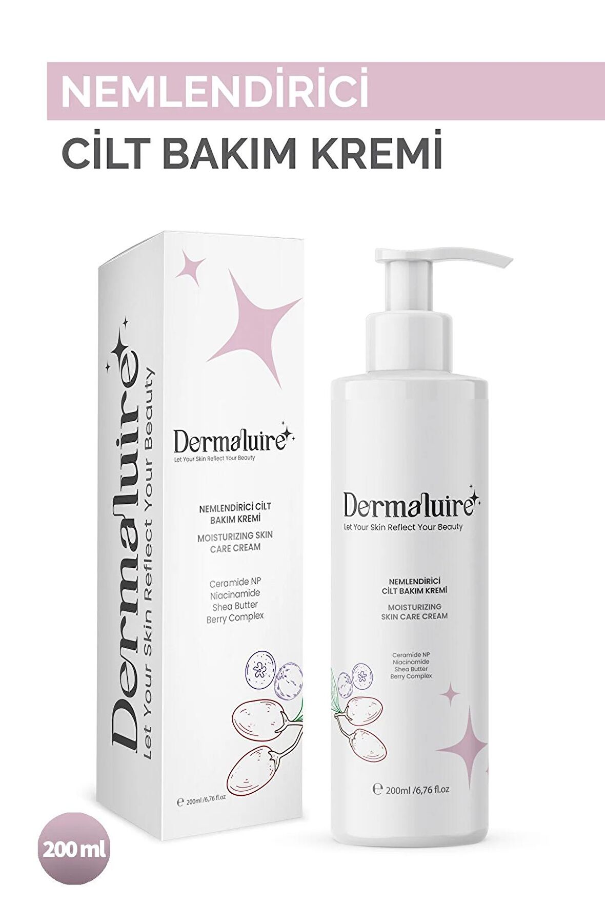 Nemlendirici Yüz Ve Vücut Cilt Bakım Kremi ( Ceramide Np, Niacinamide, Shea Butter ) - 200ml