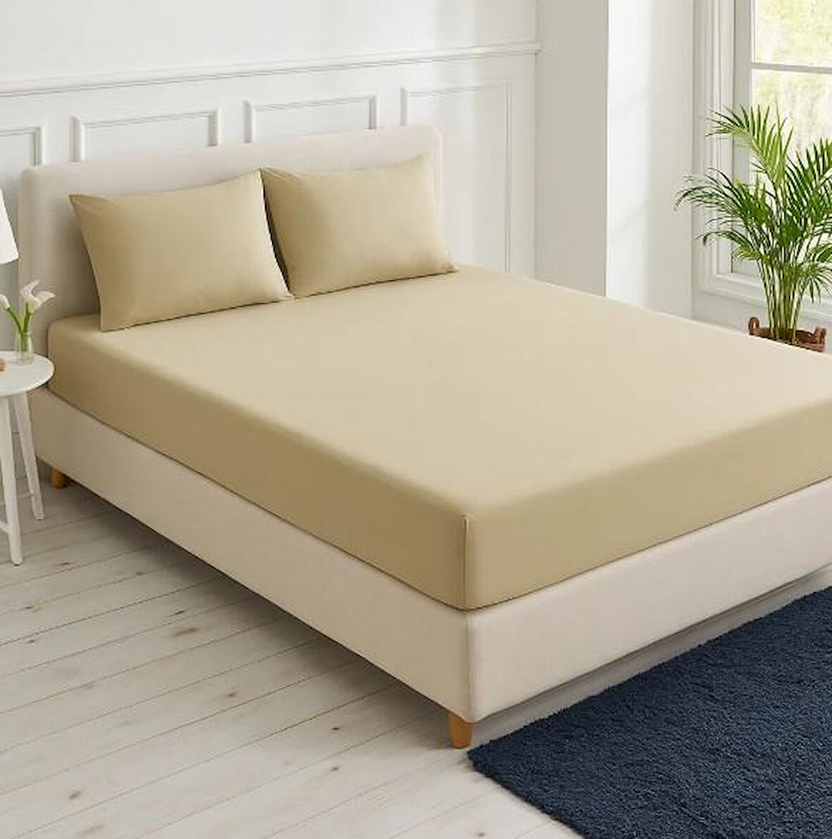 Sinada Home Bej Renk Lastikli Çarşaf Seti