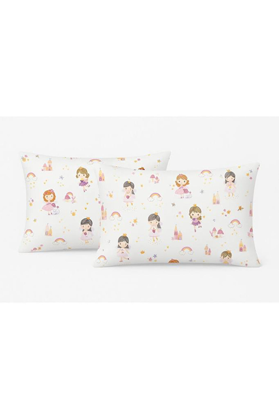 Kareli Prensesli Yastık Kılıfı %100 Pamuk 2'li