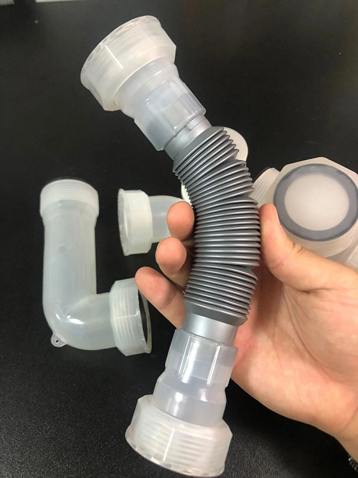 HAVA SANTRAL DRENAJ YOĞUŞMA SU TAHLİYE TOPLU GEÇME SİFON- BORULU ve ESNEK KÖRÜKLÜ HORTUMLU