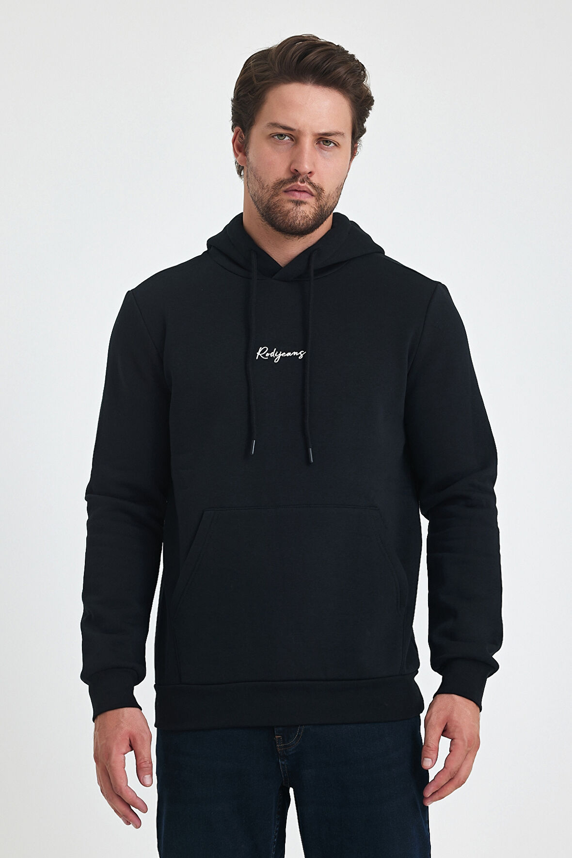 3 İp Şardonlu Kapuşonlu Baskılı Cepli Sweatshirt 5281