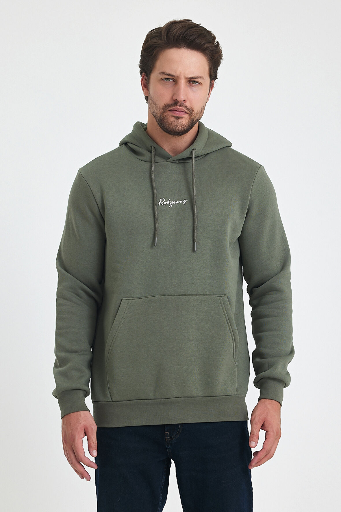 3 İp Şardonlu Kapuşonlu Baskılı Cepli Sweatshirt 5281