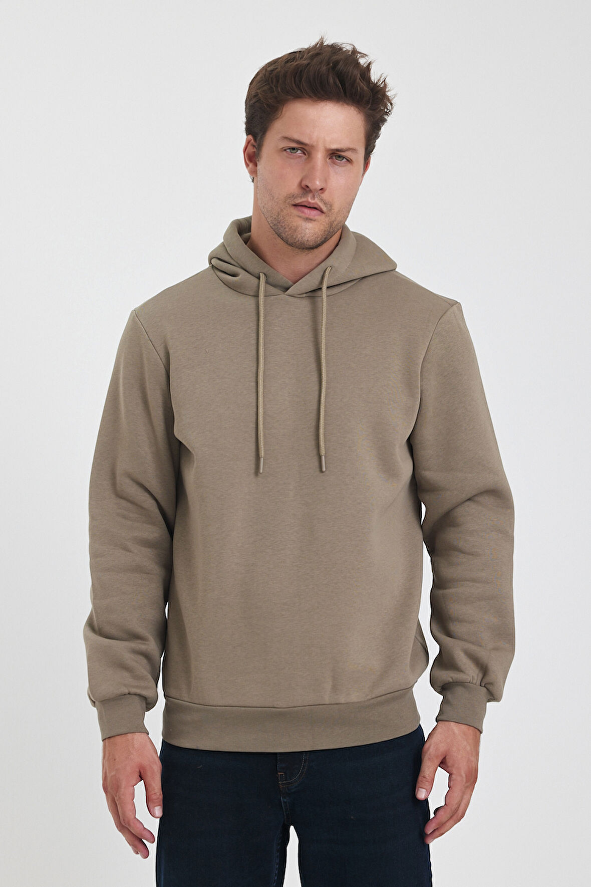 Rodi 3 İp Şardonlu Kapuşonlu Cepsiz Sweatshirt RD24KE054902