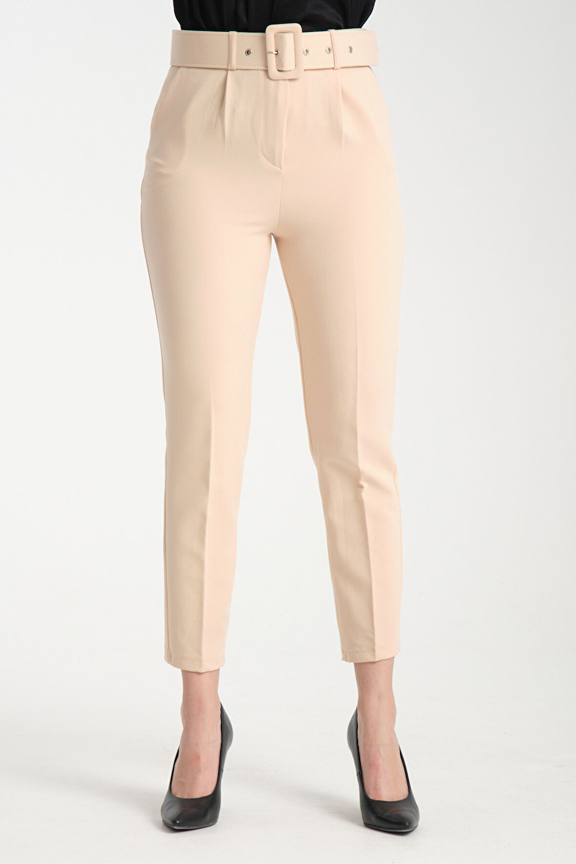 Kadın Kemerli Kumaş Pantolon 2988