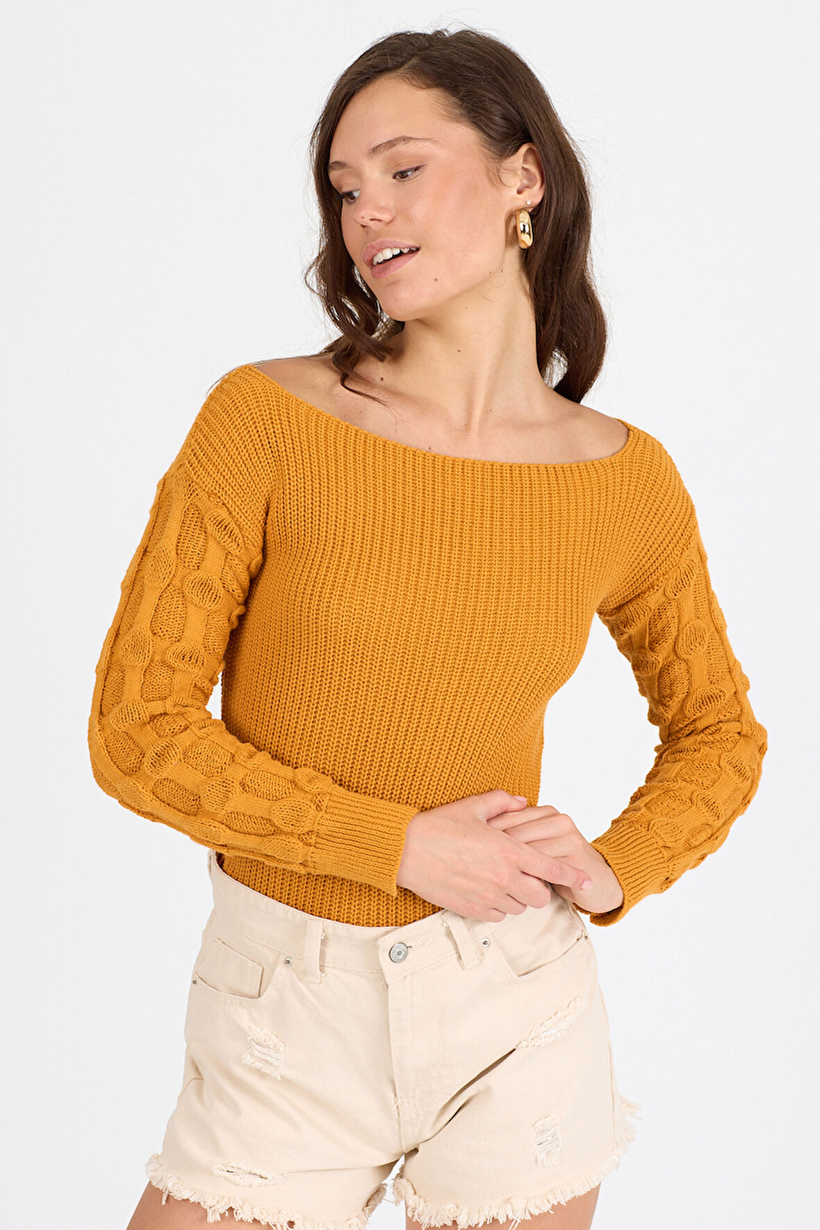 Kadın Selanik Örgü Triko Bluz 2699 (Standart Beden s-m-l-xl Beden Uyumludur)