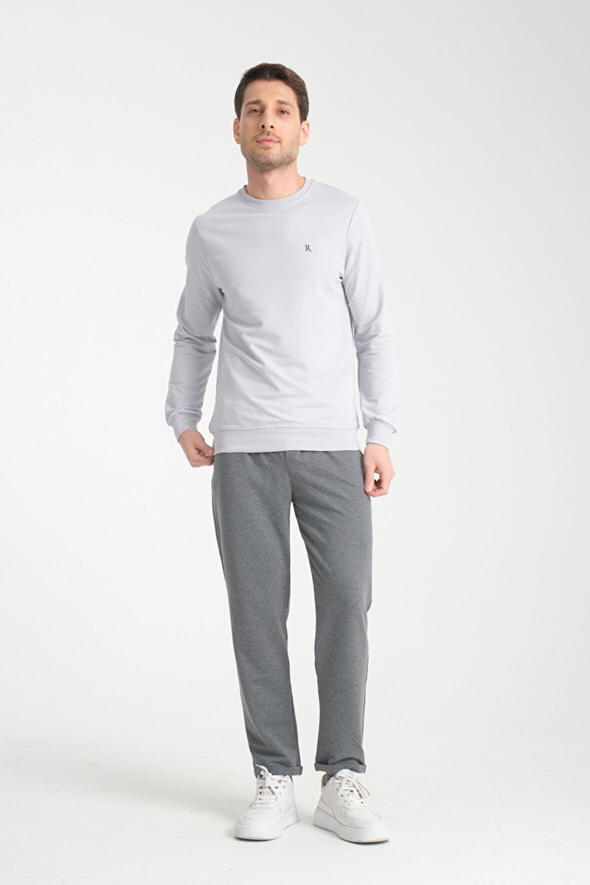 Erkek Uzun Kol Bisiklet Yaka Sweatshirt 3206