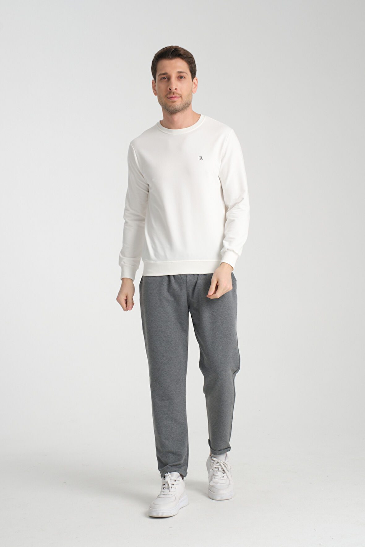 Erkek Uzun Kol Bisiklet Yaka Sweatshirt 3206