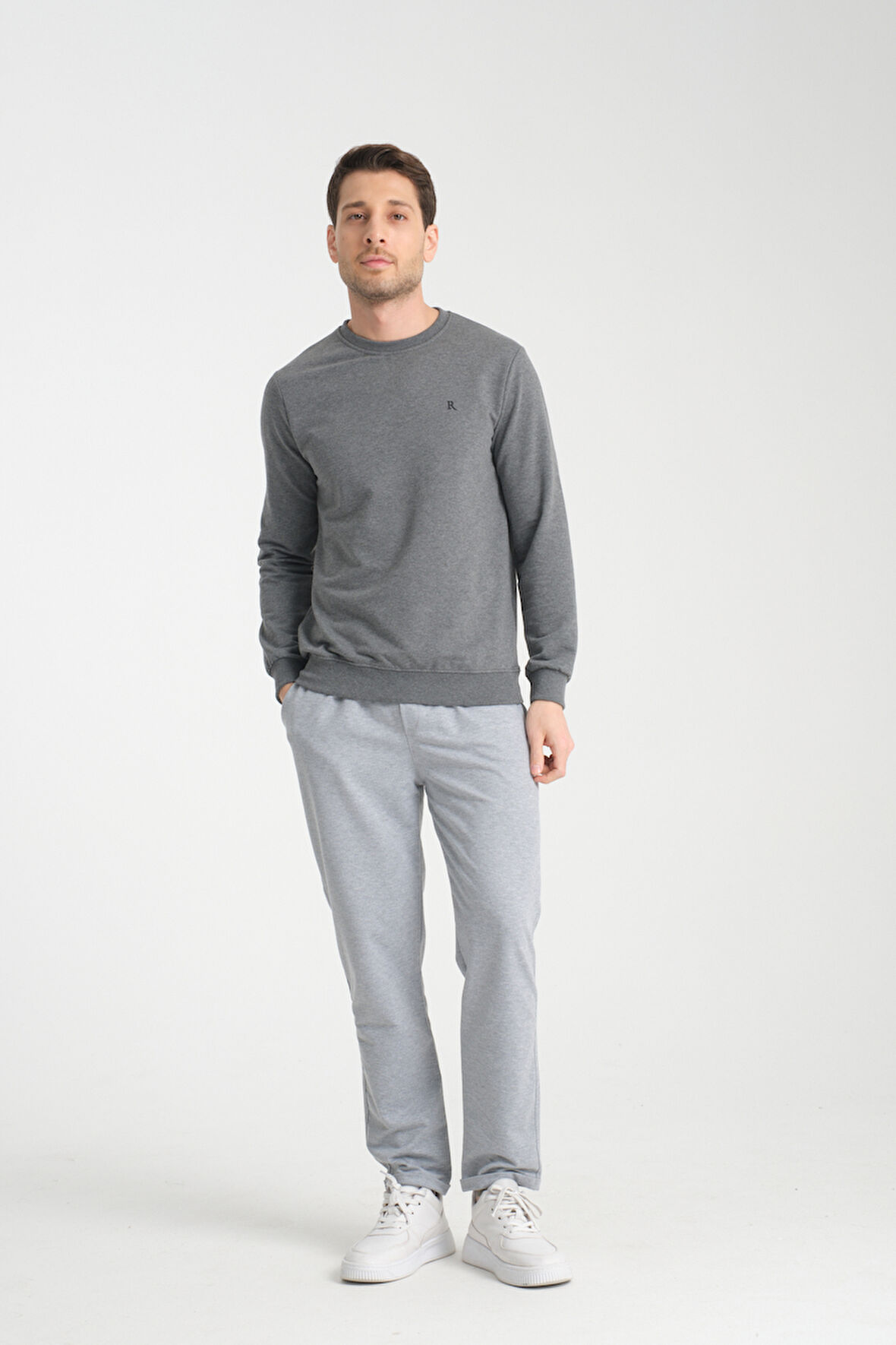 Erkek Uzun Kol Bisiklet Yaka Sweatshirt 3206