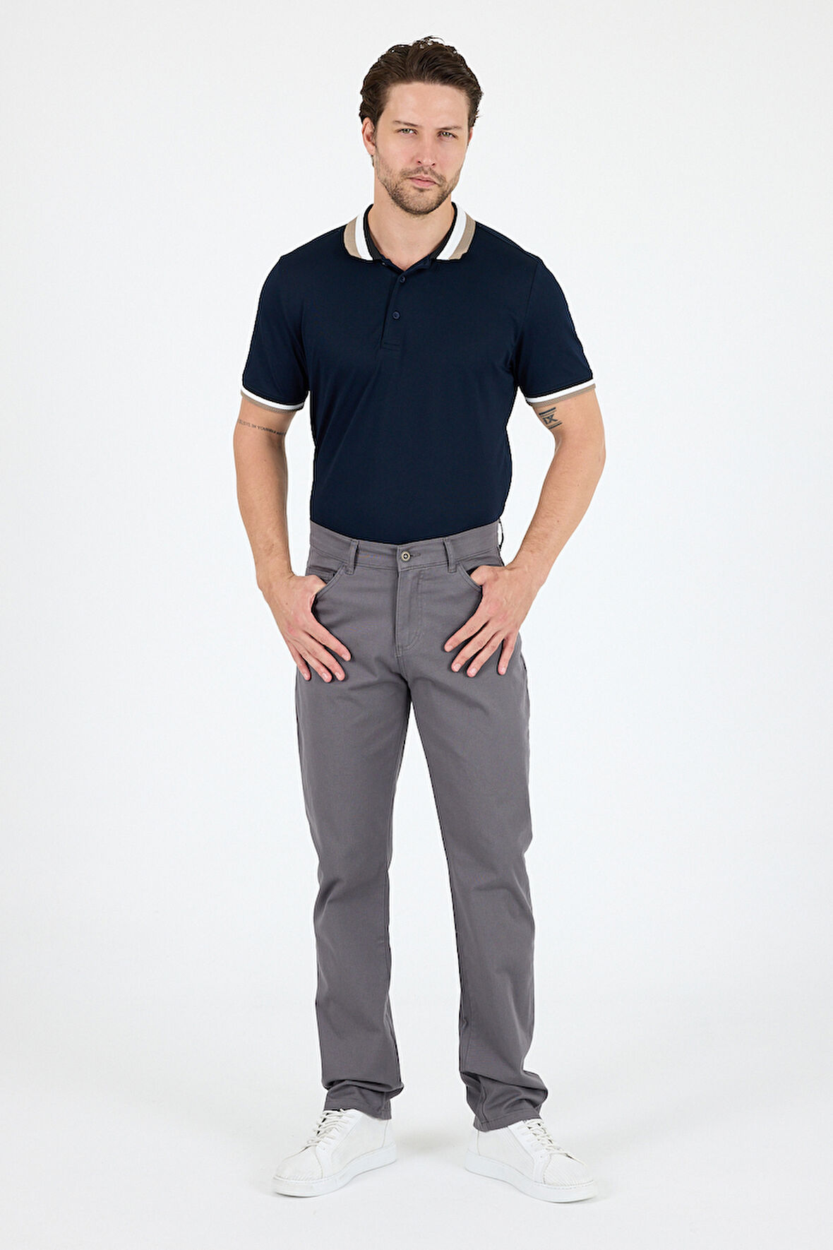 Erkek Regular Fit Gabardin %98 Pamuk %2 Elastan Rahat Günlük Klasik Düz Kesim Pantolon 1162