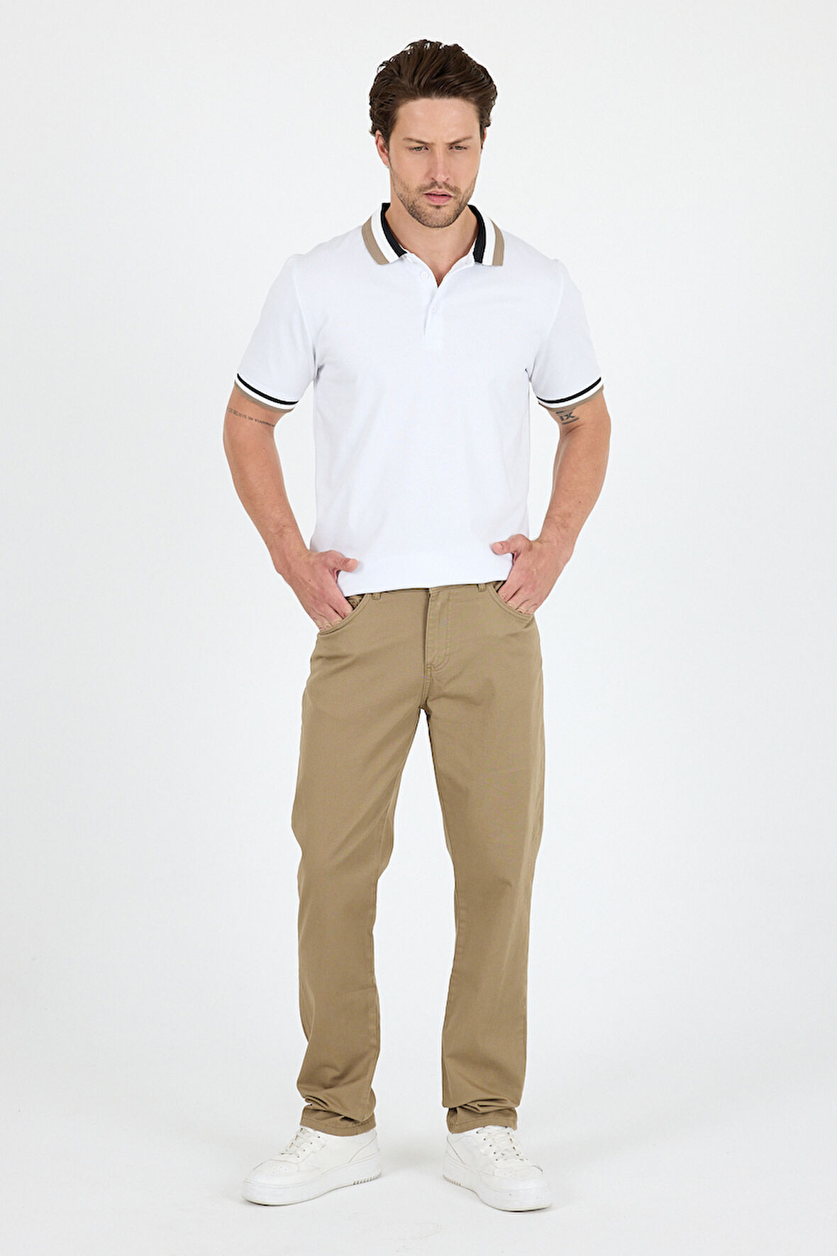 Erkek Regular Fit Gabardin %98 Pamuk %2 Elastan Rahat Günlük Klasik Düz Kesim Pantolon 1162