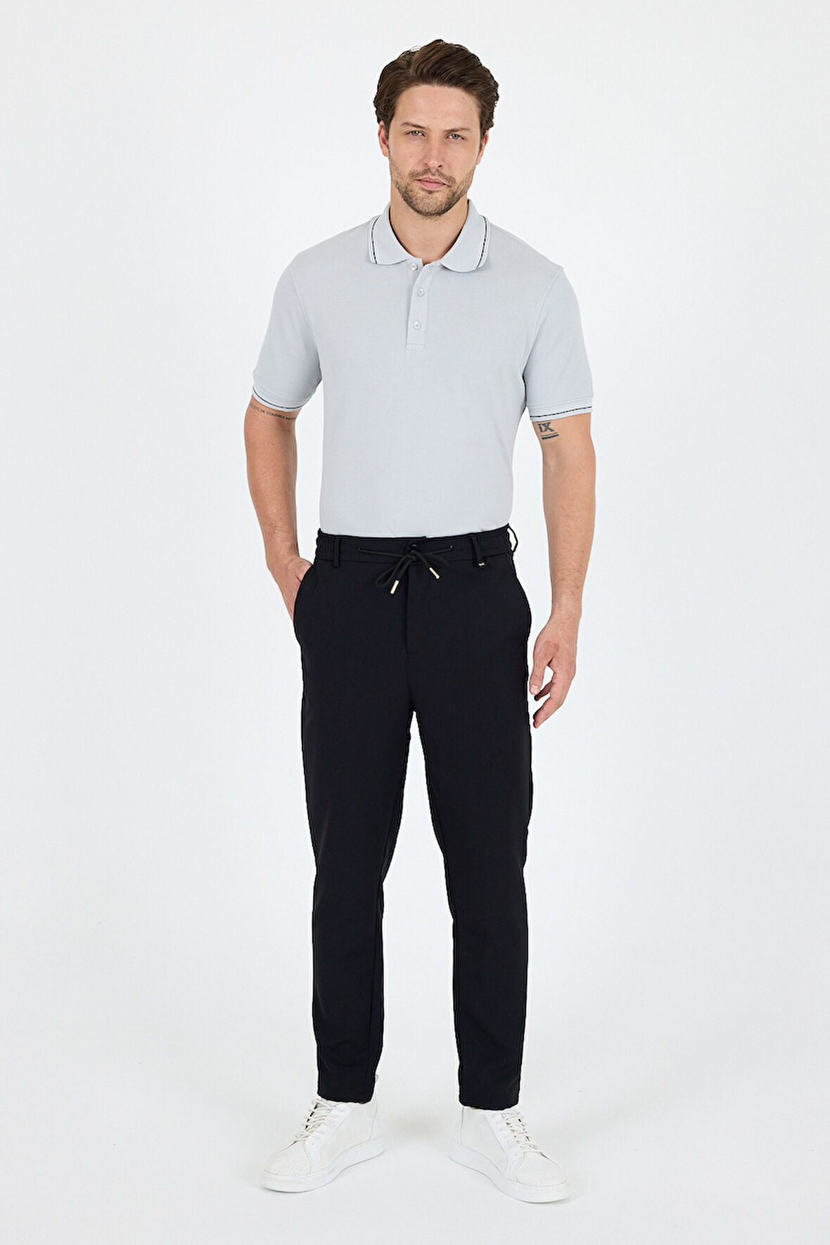 Erkek Duble Kumaş Düz Paça Rahat Kalıp, Cepli, Günlük ve Spor Şık Eşofman Altı Jogger Pantolon-3667