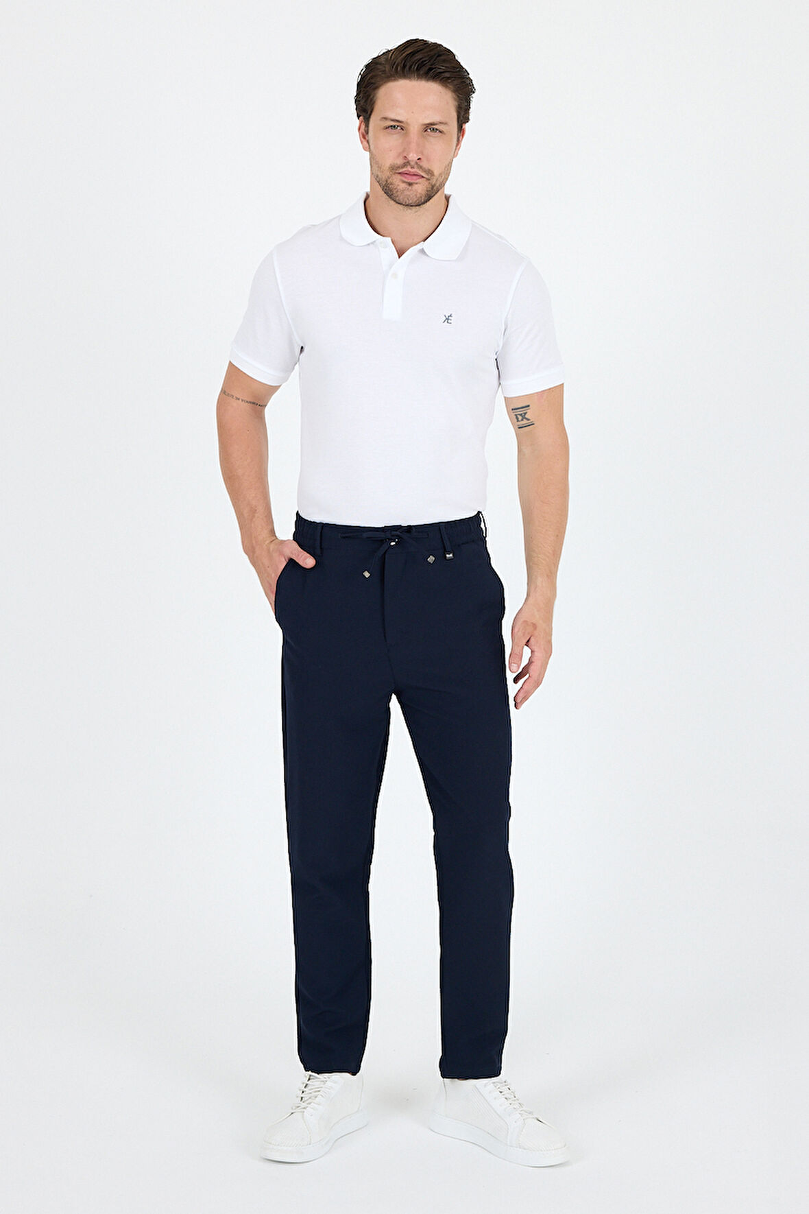 Sinyor Cepli Günlük Spor %95 Polyester%5 Elastan Rahat Kalıp Erkek Jogger Pantolon Eşofman Altı 3668