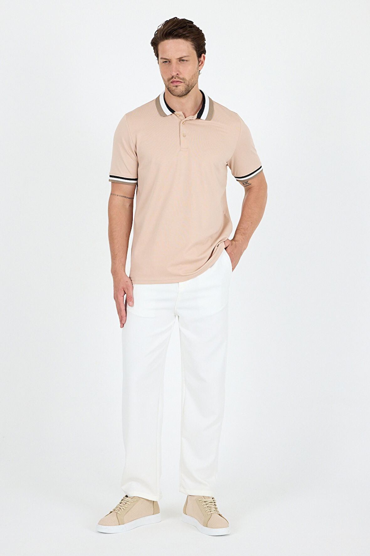 Erkek Amerikan Stil Polo Yaka T-Shirt  Rahat Kesim, Yazlık Spor Tişört 5030