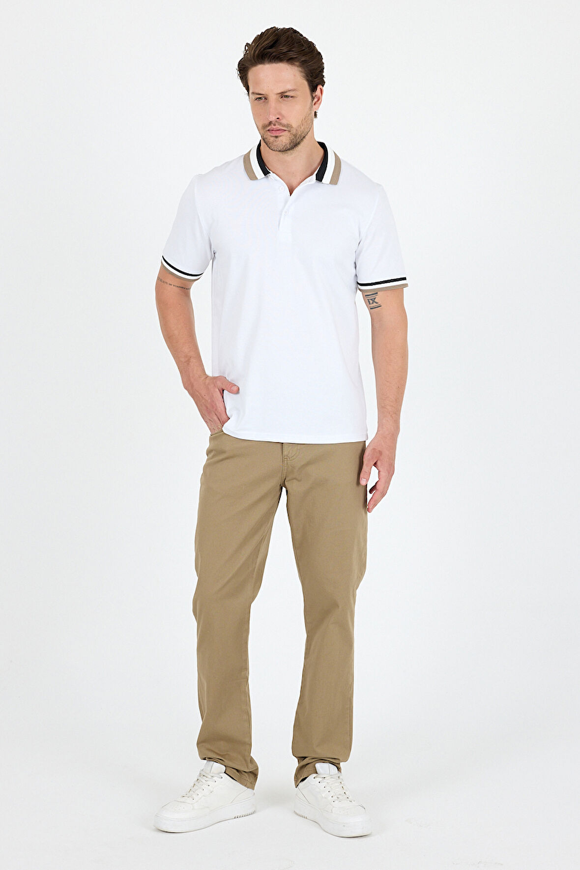 Erkek Amerikan Stil Polo Yaka T-Shirt  Rahat Kesim, Yazlık Spor Tişört 5030