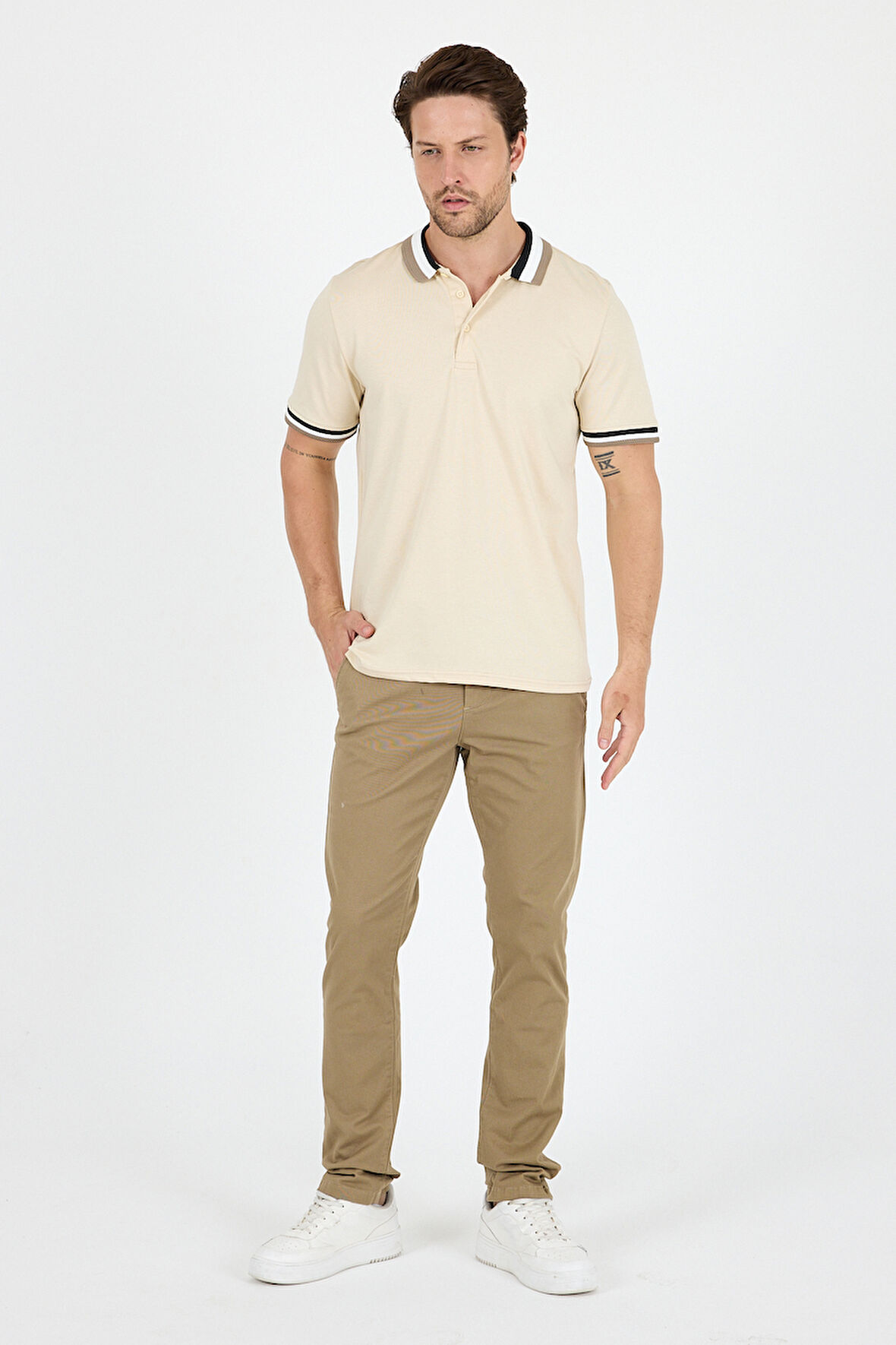 Erkek Amerikan Stil Polo Yaka T-Shirt  Rahat Kesim, Yazlık Spor Tişört 5030