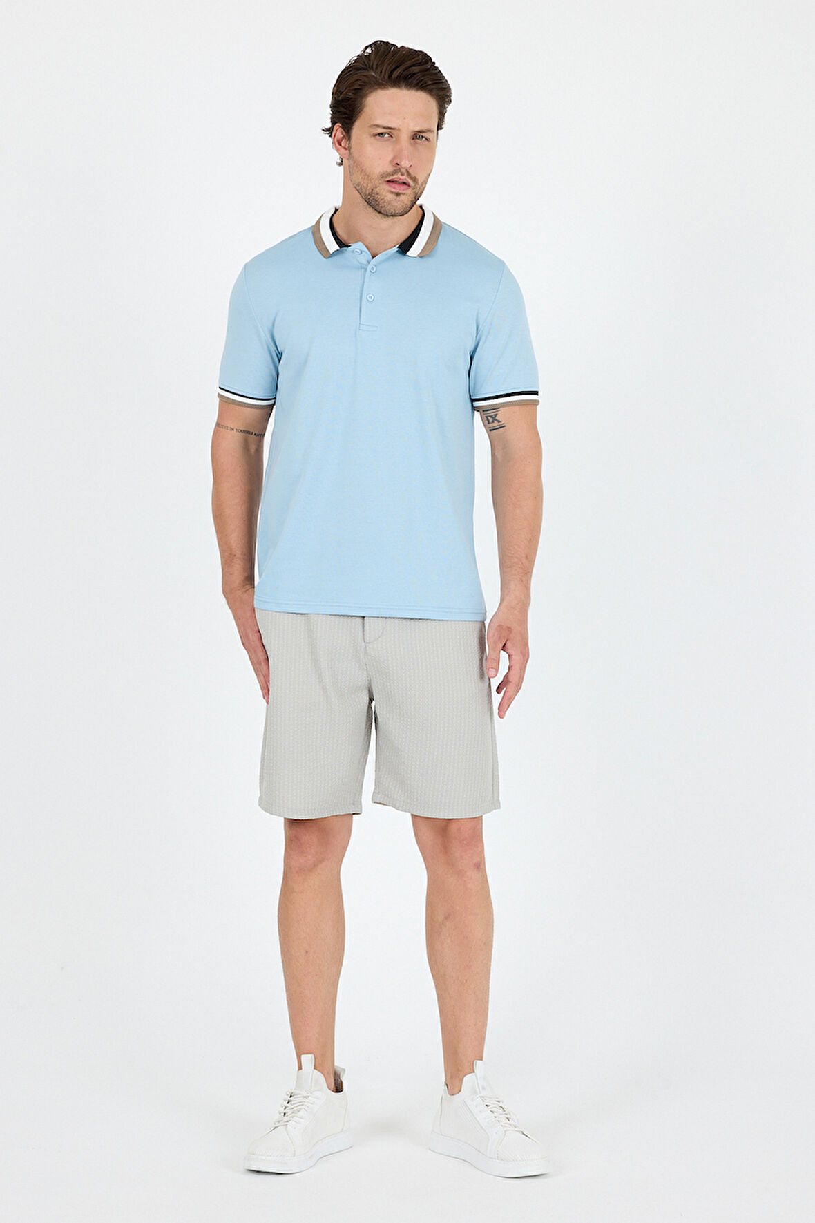 Erkek Amerikan Stil Polo Yaka T-Shirt  Rahat Kesim, Yazlık Spor Tişört 5030