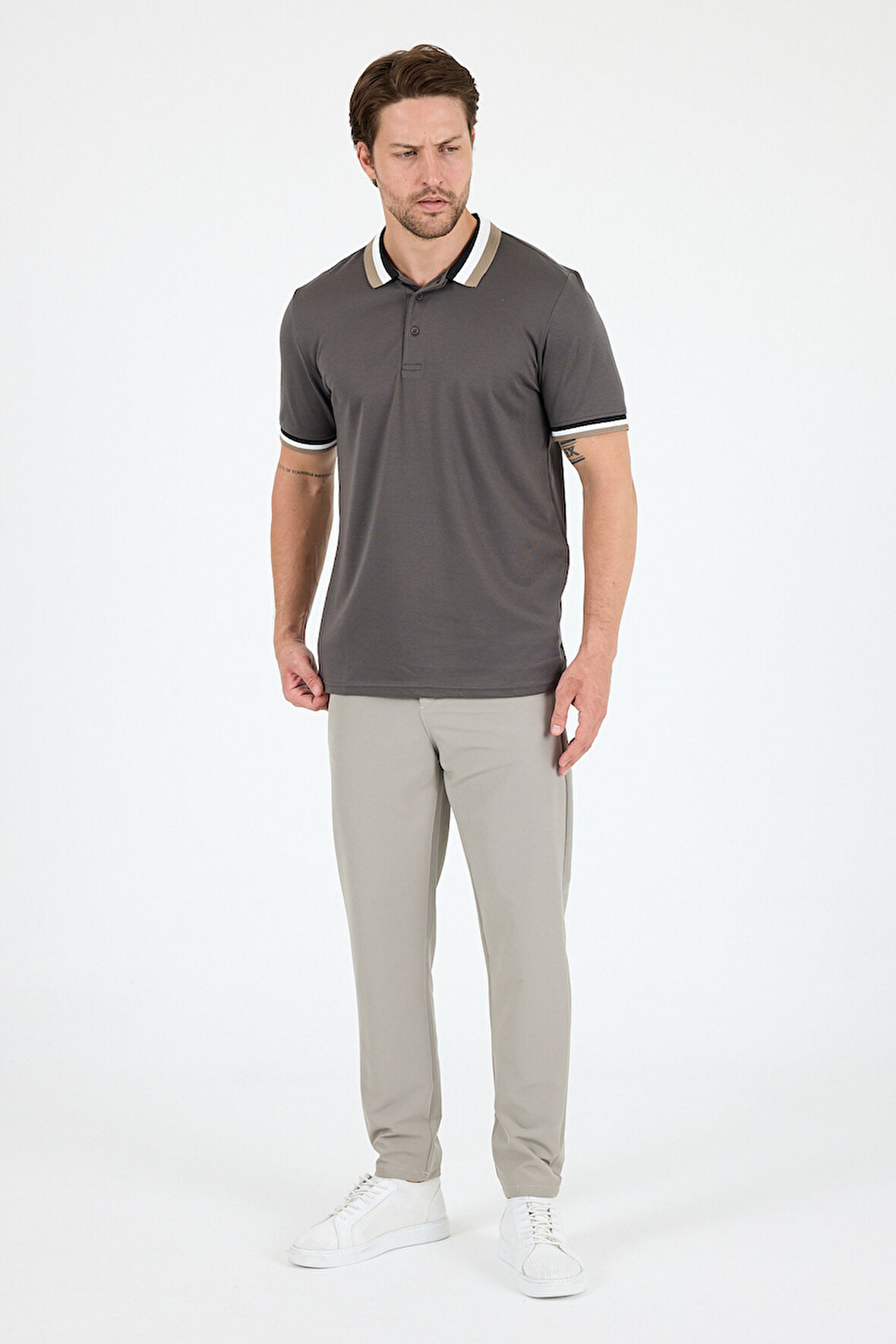 Erkek Amerikan Stil Polo Yaka T-Shirt  Rahat Kesim, Yazlık Spor Tişört 5030