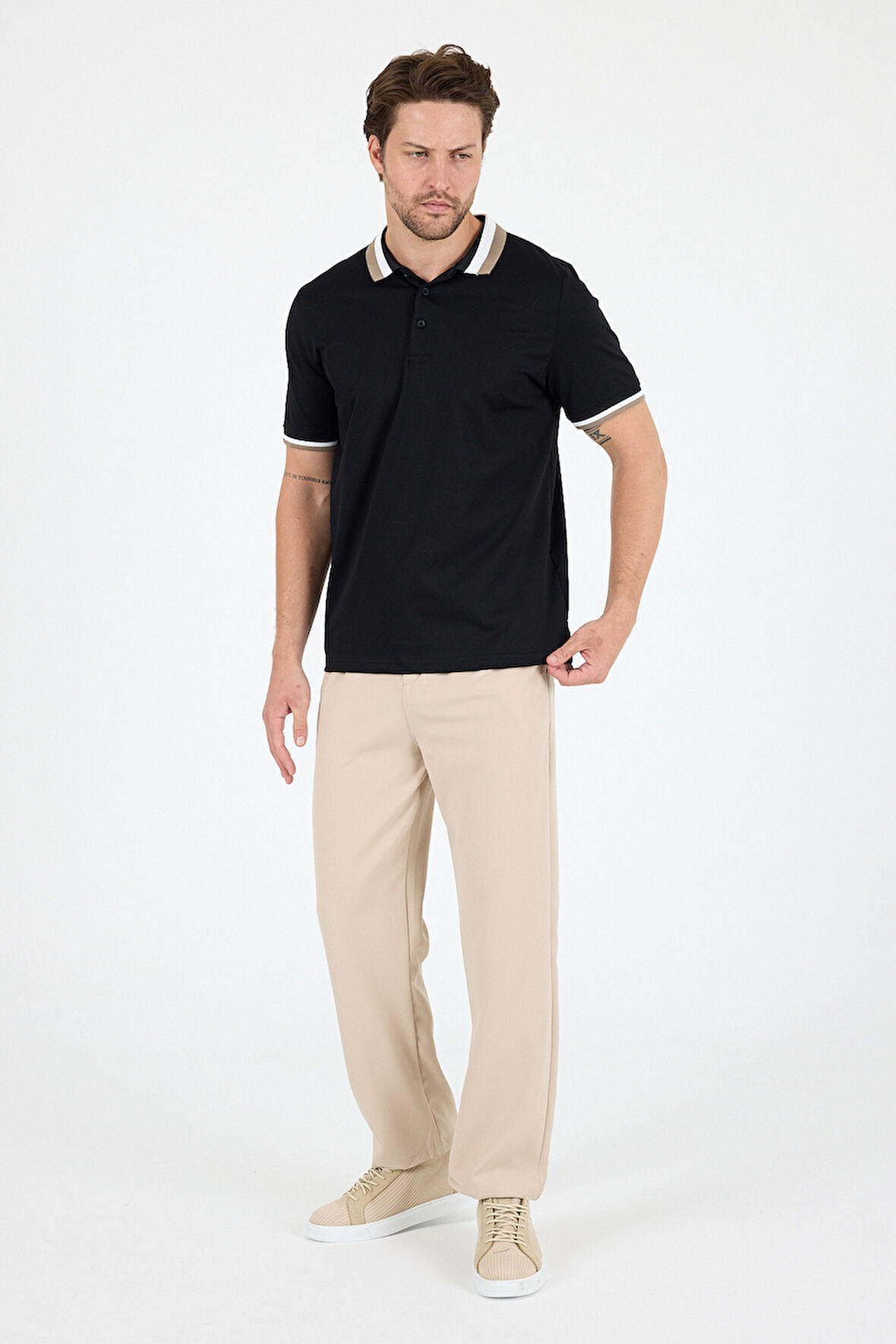 Erkek Amerikan Stil Polo Yaka T-Shirt  Rahat Kesim, Yazlık Spor Tişört 5030