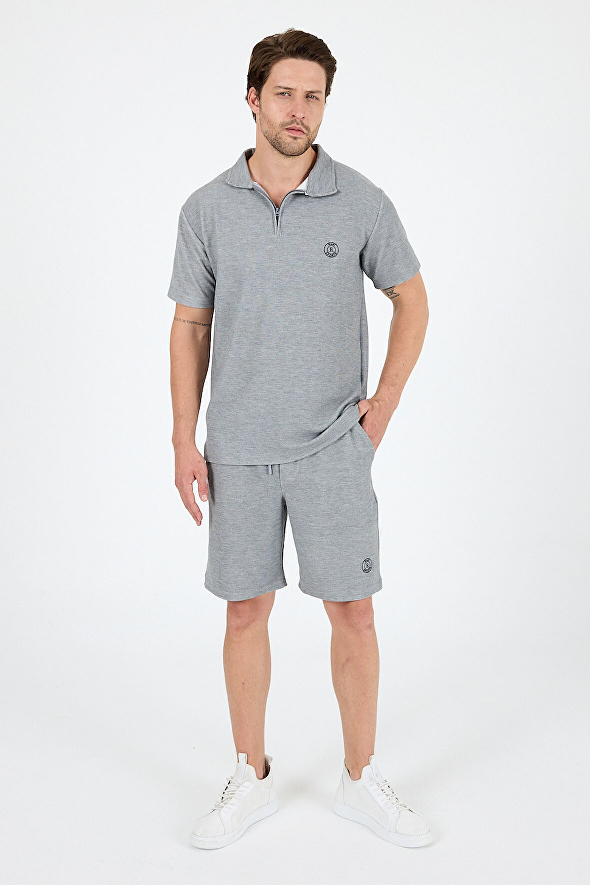 Oversize Bisiklet Yaka Kısa Kollu Erkek T-Shirt Salaş Rahat Kalıp, Yazlık Erkek Basic Tişört 7840