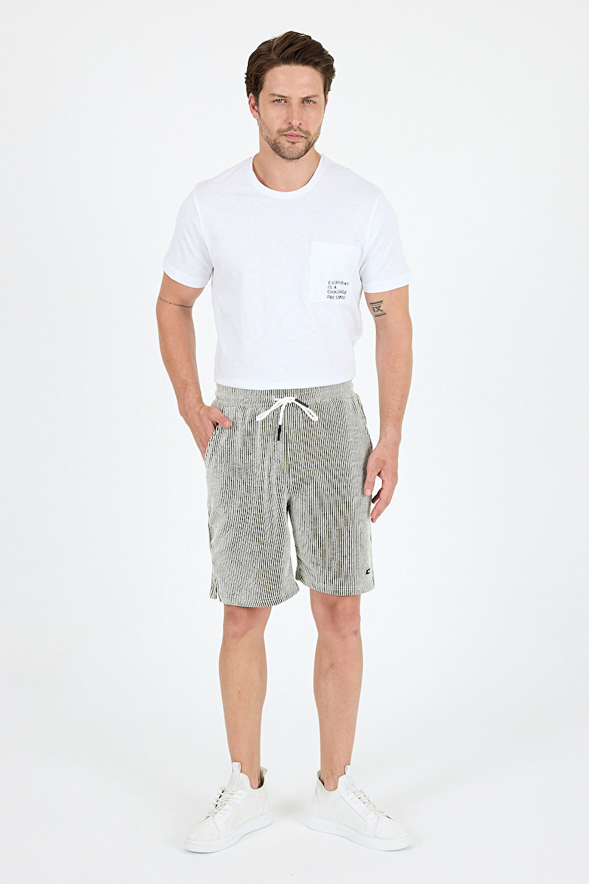 Erkek Yan Cepli Esnek Spor Şort | Rahat Kalıp Günlük Şort | Yazlık Hafif ve Şık Şort 2239