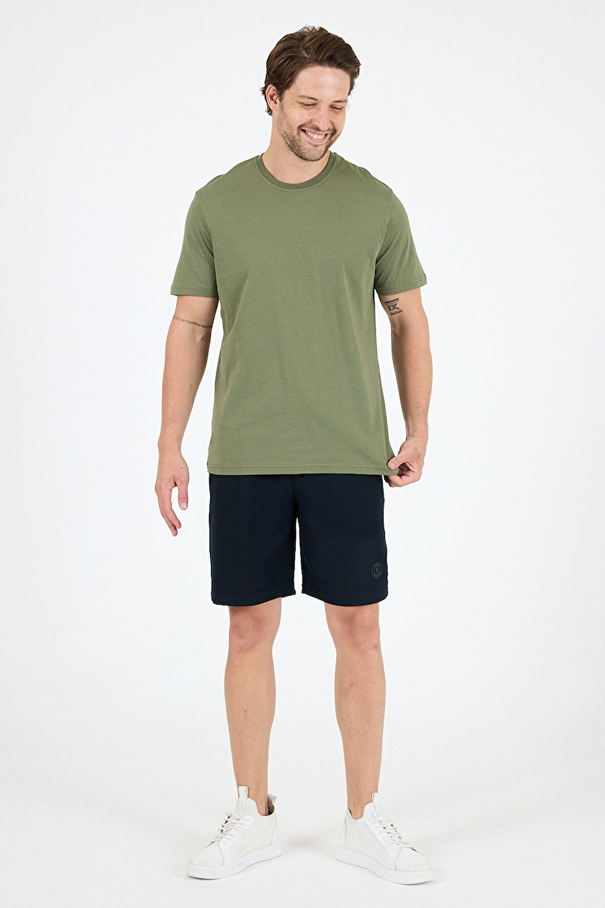 Regular Fit Pamuk Bisiklet Yaka Penye Erkek Tişört 0169_1