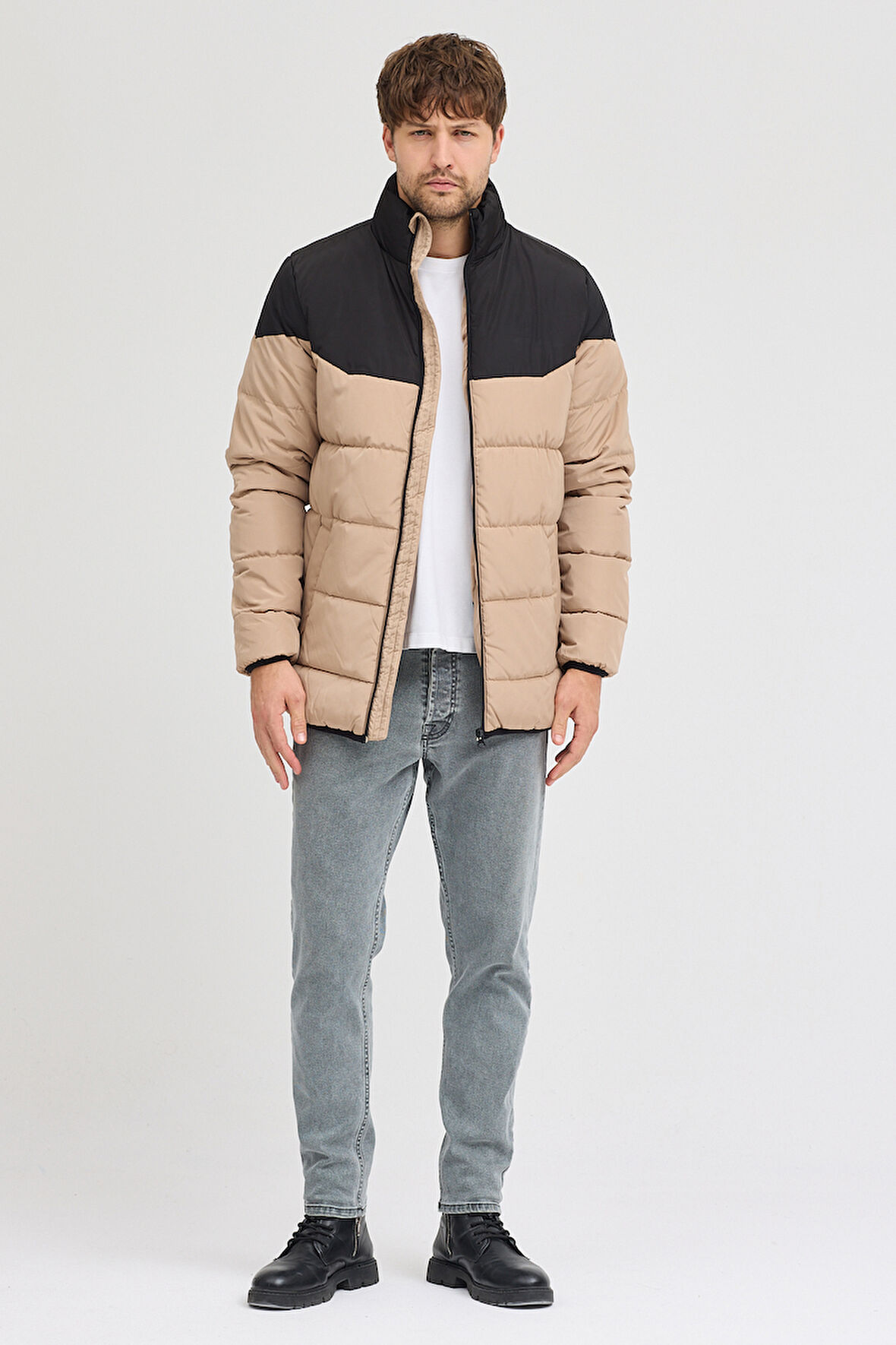 Erkek İki Renkli Şişme Mont 4590