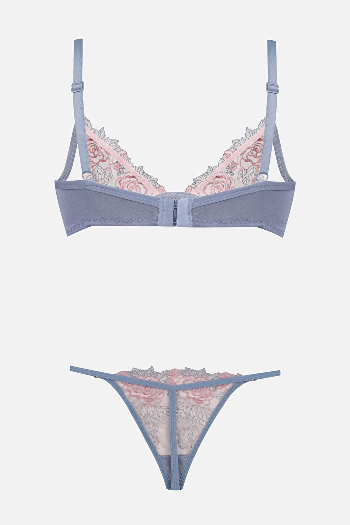 Kadın Tüllü Brodeli Sütyen Takım