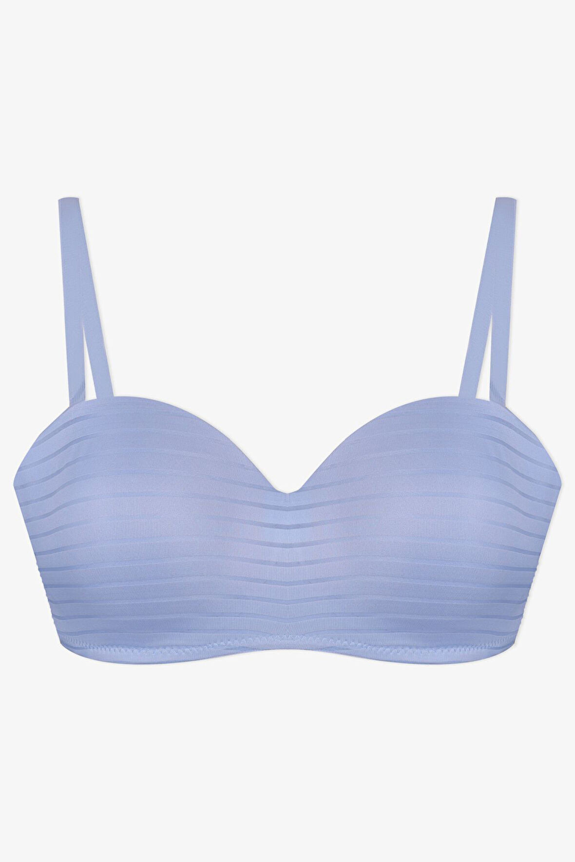 Kadın Dolgusuz Transparan Çizgili Toparlayıcı Straplez Sütyen